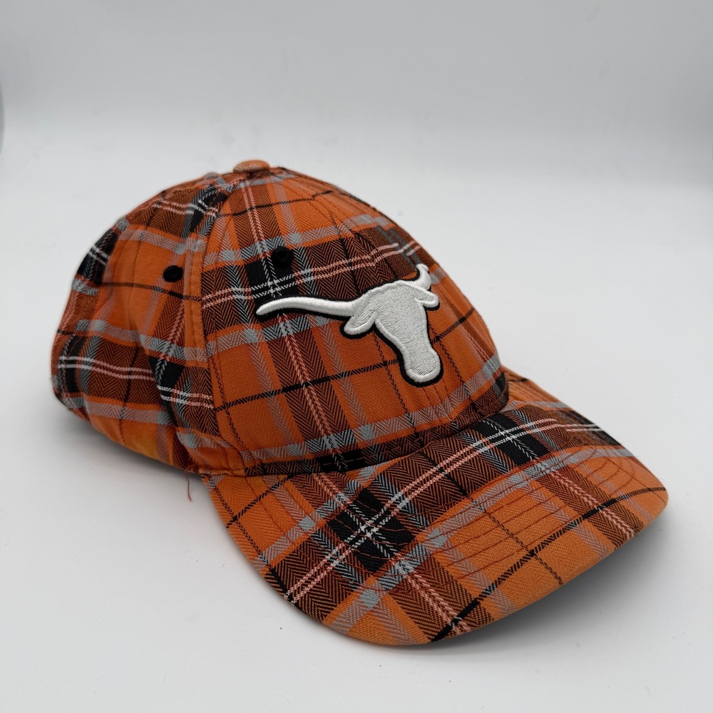 Top of the World Texas Longhorns Hat Burnt Orange Plaid Adjustable Cap NCAA
